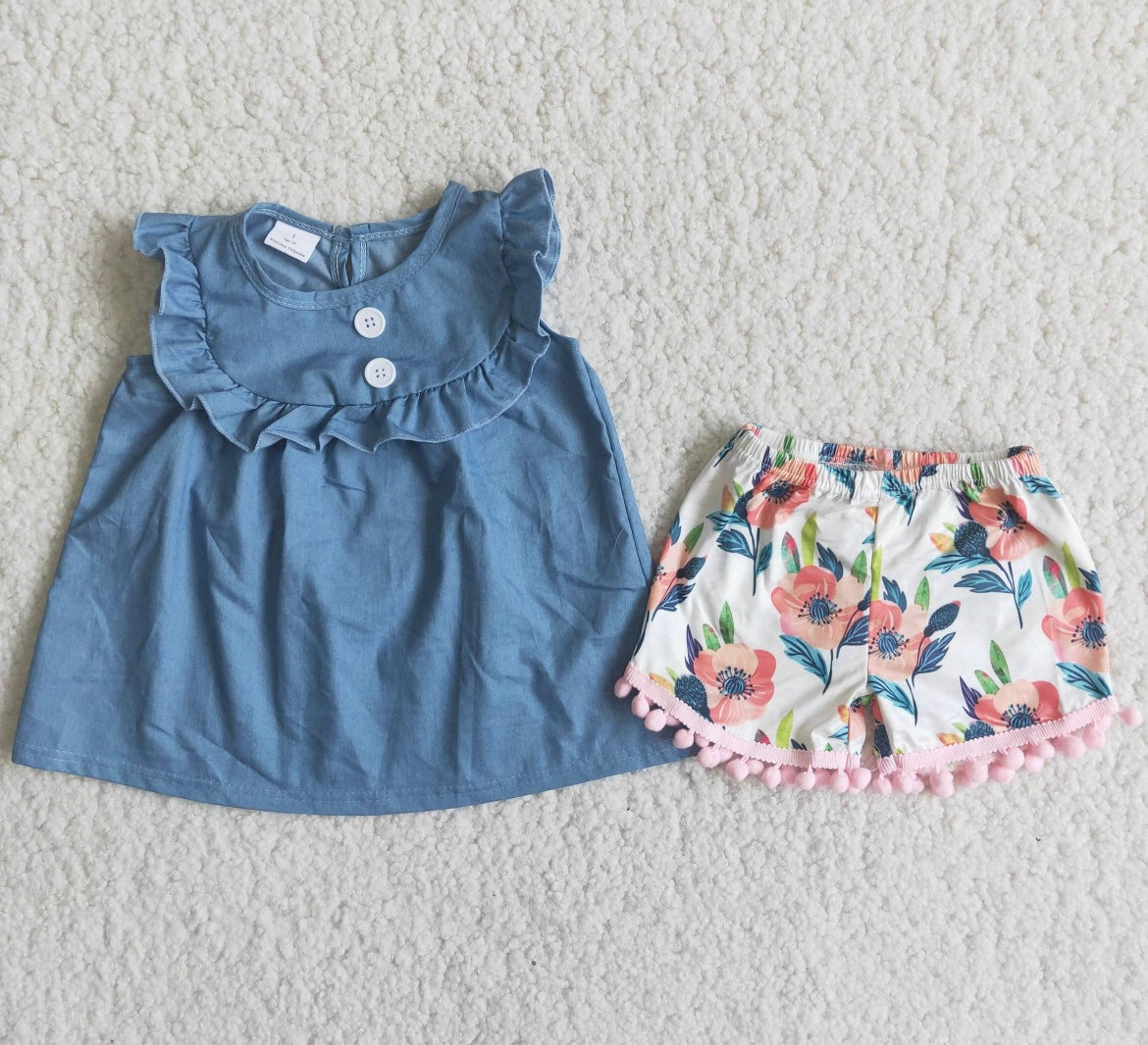 Denim Floral Set