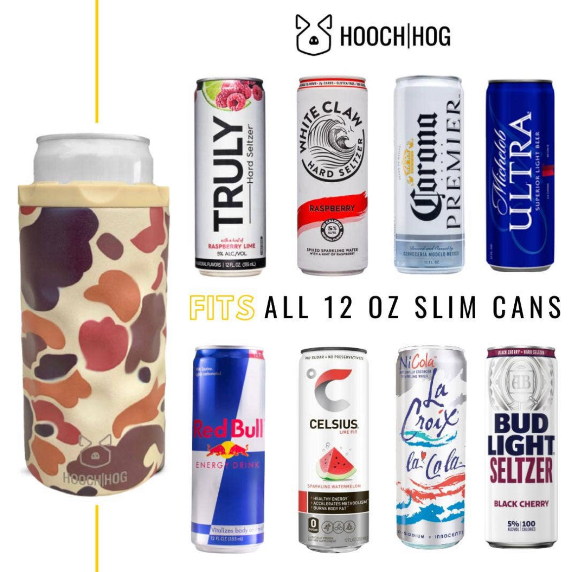 Hooch|Hog Slim Koozie Old Camo