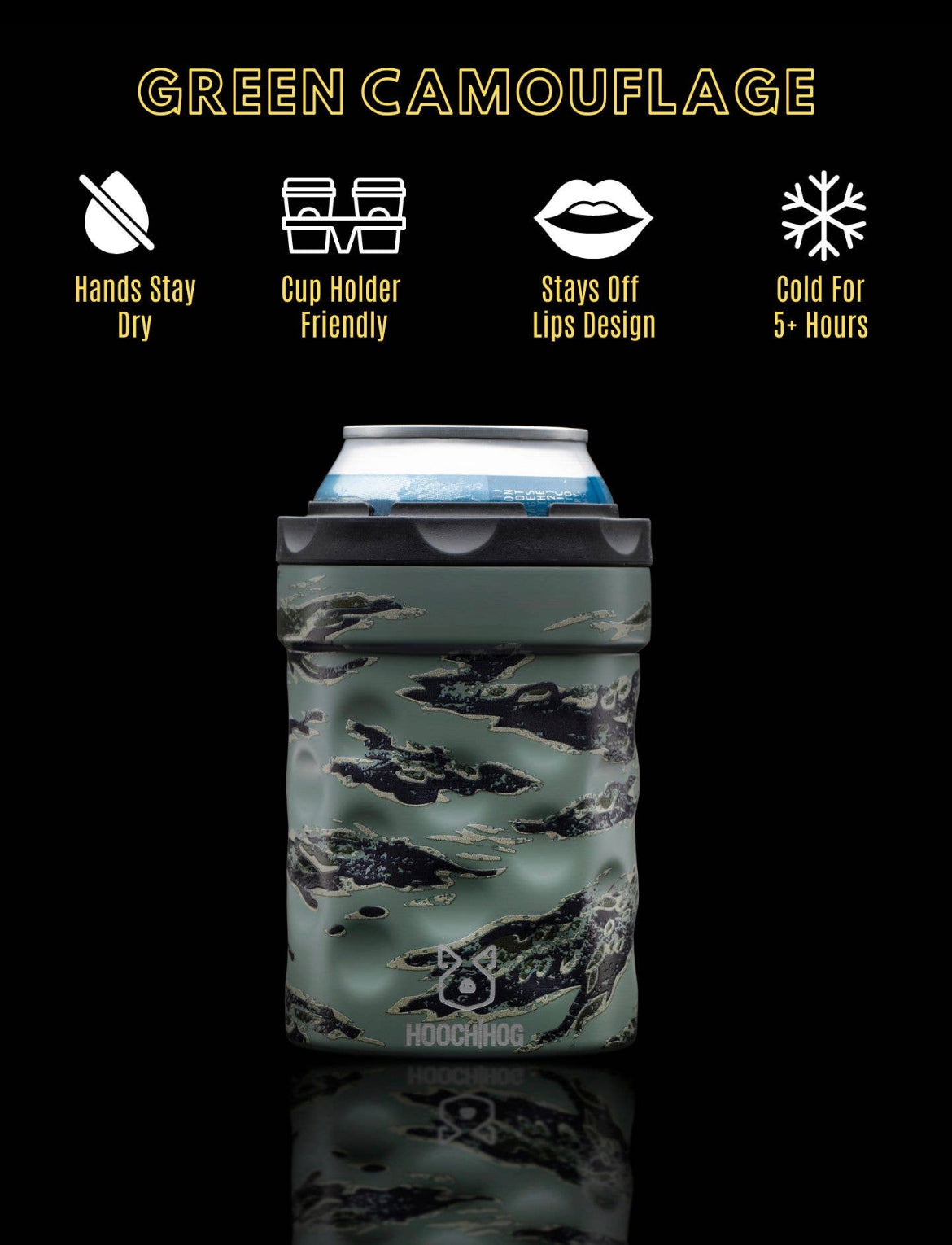 Hooch|Hog Koozie Green Camouflage